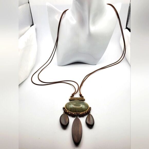 Veined emerald jasper exotic necklac3 N1828‎ - Picture 1 of 6